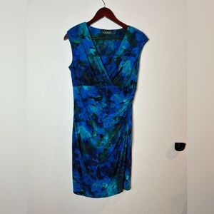 Ralph Lauren Vibrant Blue Floral Midi Dress